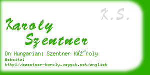 karoly szentner business card